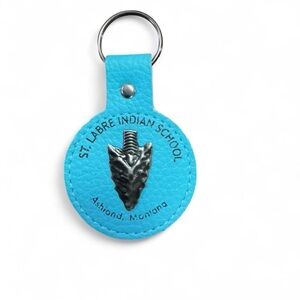 Montana Blue Keychain with Arrowhead Design